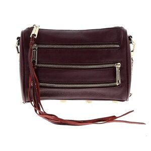 Rebecca Minkoff - Burgundy 3 Zip Moto Crossbody Bag